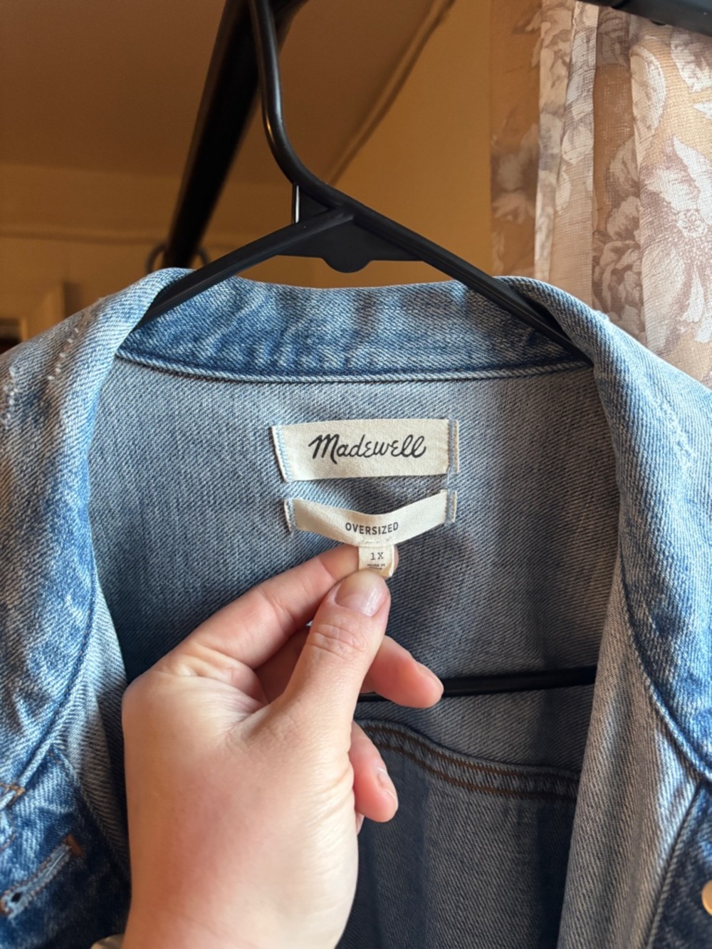 EUC Madewell Oversized Blue Jean Jacket | Distressed Denim | Women’s Plus 1X - Picture 3 of 16